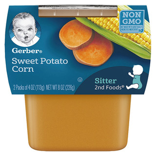 Gerber 嘉宝 果泥 美版 2段 甜薯玉米混合蔬菜味 113g*2罐