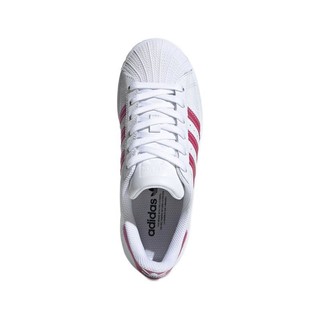 adidas ORIGINALS SUPERSTAR J 女童休闲运动鞋 FW8279 白/偏光粉 36码