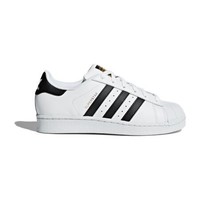 adidas ORIGINALS SUPERSTAR J 男童休闲运动鞋 C77154 白色/黑色 38.5码