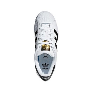 adidas ORIGINALS SUPERSTAR J 男童休闲运动鞋 C77154 白色/黑色 38码