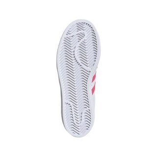 adidas ORIGINALS SUPERSTAR J 女童休闲运动鞋 FW0773 白/超群粉 35.5码