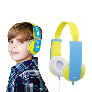 JVC 杰伟世 HA-KD5-Y 耳罩式头戴式有线耳机 黄蓝色 3.5mm