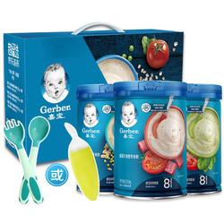 Gerber 嘉宝 龙年限定礼盒 嘉宝高铁米粉 番茄牛肉+混合蔬菜+混合谷物250g*3罐