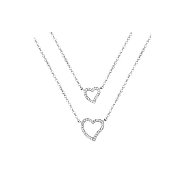 Folli Follie 芙丽芙丽 3N16S036 双层心形925银镀金项链