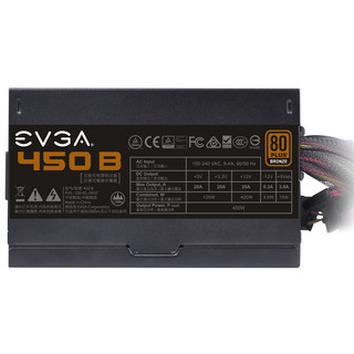 EVGA 450 B 铜牌（85%）非模组ATX电源 450W