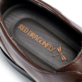 RED DRAGONFLY 红蜻蜓 男士商务休闲鞋 WTA57122 棕色 38