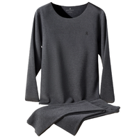 MONTAGUT 梦特娇 男士圆领保暖内衣套装 蚕丝德绒款 公爵灰 XL