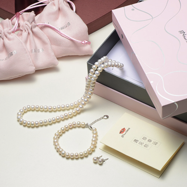 gN pearl 京润珍珠3137017000801 想念珍珠首饰7-8mm套装(项链 gN pearl 京润珍珠3137017000801 想念珍珠首饰7-8mm套装(项链