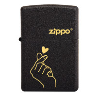 ZIPPO 之宝 经典系列 236 打火机 黑裂漆 手指比心