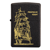 ZIPPO 之宝 经典系列 236 打火机 黑裂漆 一帆风顺
