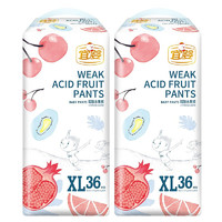 PLUS会员：宜婴 弱酸水果系列 宝宝拉拉裤 XL36片*2包