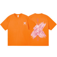 BFDQJS 邦乔仕 男女款圆领短袖T恤 粉X款 橙色 XL