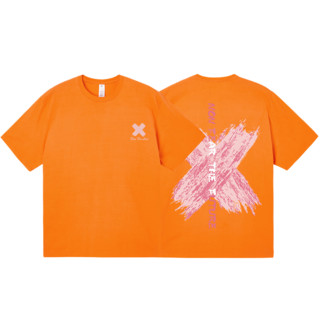 BFDQJS 邦乔仕 男女款圆领短袖T恤 粉X款 橙色 XXXL