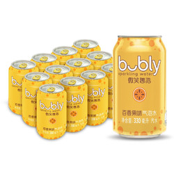 pepsi 百事 可乐bubly微笑趣泡百香果味气泡水 无糖 0糖0卡 330ml*12罐 百事出品