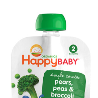 HappyBABY 禧贝 有机果泥 美版 2段 西蓝花雪梨青豆味 113g