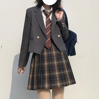 布丁熊 jk制服 椿茶 正统格裙 42cm