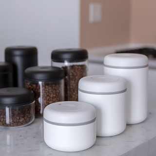 Fellow ATMOS不锈钢密封罐集成手动旋转真空家用零食咖啡豆储存罐 白色L（1.2L）