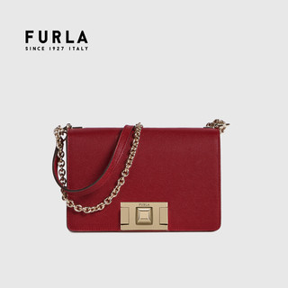 FURLA 芙拉 奢侈品女包 MIMI'系列迷你号女士深红色斜挎包 芙拉女包送女友