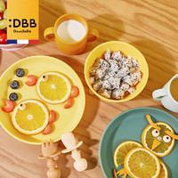 douxbebe儿童餐具5件套婴儿硅胶勺叉宝宝辅食防摔碗吸盘硅胶餐盘