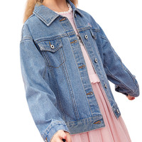 Disney baby DB131IE27 女童牛仔外套 牛仔蓝-可爱玛丽猫 140cm