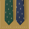 GIEVES CHARLES意大利风格真丝刺绣男士领带男商务休闲时尚礼盒装 绿色猫头鹰