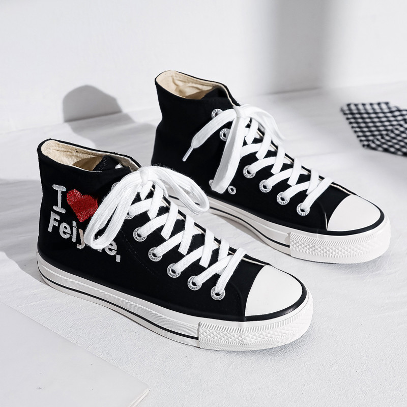 新品情侣潮流学生帆布鞋运动休闲透气高帮鞋 女码偏大一码 报价价格评测怎么样 什么值得买