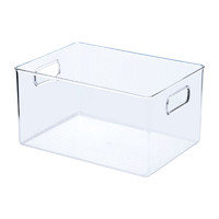 透明零食收纳盒橱柜桌面茶几冰箱整理长方形塑料放饮料杂物收纳筐