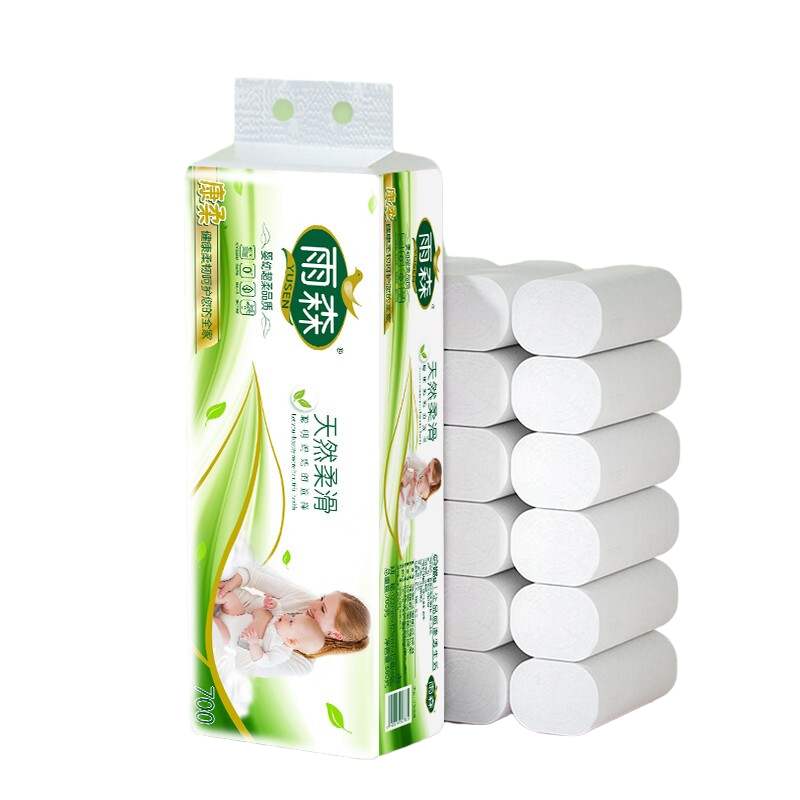 yooson 雨森 天然柔滑妇婴系列 无芯卷纸 6层*58g*12卷