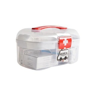 BELO 百露 药箱家庭医药箱透明小号药箱急救箱手提药品药物收纳盒家用医疗箱