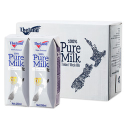 Theland 纽仕兰 新西兰原装进口 纽仕兰4.0g蛋白高钙成人学生全脂纯牛奶250ml*24盒整箱水奶