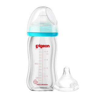Pigeon 贝亲 经典自然实感系列 PL335 双奶嘴组合奶瓶套装 玻璃奶瓶 160ml +SS号奶嘴 0月+ +S号奶嘴 1-3月