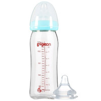 Pigeon 贝亲 经典自然实感系列 PL336 双奶嘴组合奶瓶套装 玻璃奶瓶 240ml M码 1月+ +L码 6月+