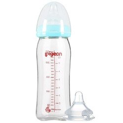 Pigeon 贝亲 婴儿玻璃奶瓶 240mlM号+L号奶嘴