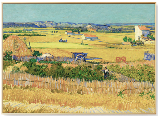 海龙红梵高现代简约风景装饰画丰收70x50cm油画布