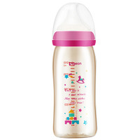 Pigeon 贝亲 经典自然实感系列 婴儿PPSU彩绘奶瓶 240ml 木马图案 M码奶嘴