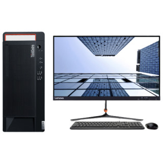 Lenovo 联想 ThinkCentre M730T 十代酷睿版 27英寸 商用台式机 黑色(酷睿i7-10700、R520、16GB、256GB SSD+1TB HDD、风冷)