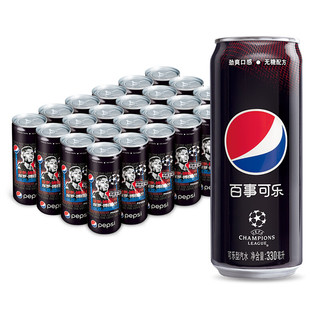 PLUS会员：pepsi 百事 可乐汽水 细长罐 330ml*24听