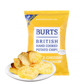 BURTS 啵尔滋 英国进口 啵尔滋（BURTS）干酪洋葱味手工制薯片 150克/袋 网红办公室休闲零食