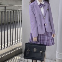 啦啦酱 jk制服 葡萄汽水 校供感紫色西装外套