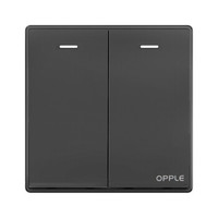 OPPLE 欧普照明 DS-K051022A 开关面板 二开双控 哑黑色