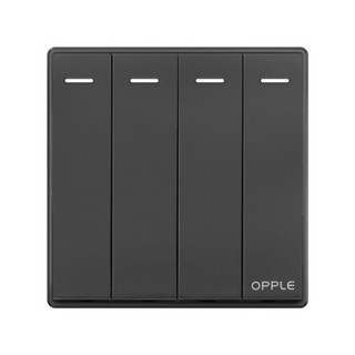 OPPLE 欧普照明 DS-K051042A 开关面板 四开双控 哑黑色