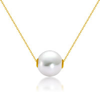 Ainuoshi 瑷乐诗 NY0040-95 简约18K黄金珍珠项链 0.8g