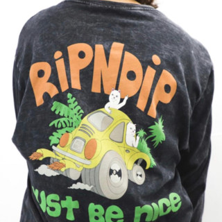 RIPNDIP 男女款圆领长袖T恤 RND193RND3740 汽车款 黑灰色 XL