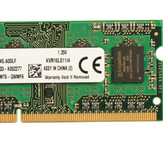 Kingston 金士顿 DDR3L 1600兼容1333 低电压1.35V 笔记本内存条4G