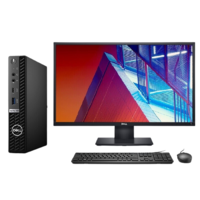 DELL 戴尔 OptiPlex 7080 MFF 十代酷睿版 23.8英寸 商务台式机 黑色 (酷睿i7-10700T、核芯显卡、16GB、512GB SSD、风冷)