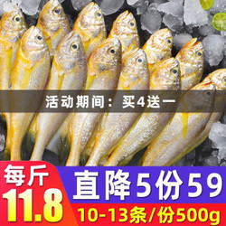 鲜味时刻 东海小黄鱼生鲜黄花鱼黄鱼 500g 10-13条/袋海鲜水产鲜活冷冻生鲜鱼类