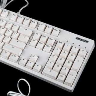 GANSS 迦斯 GS104 104键 有线机械键盘 白色 Cherry茶轴 无光