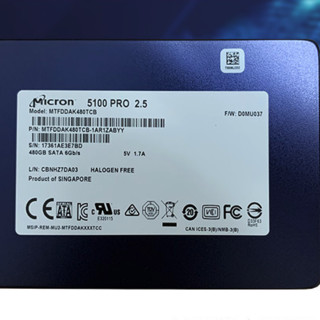 Micron 美光 5100 Pro SATA 固态硬盘 480GB（SATA3.0）