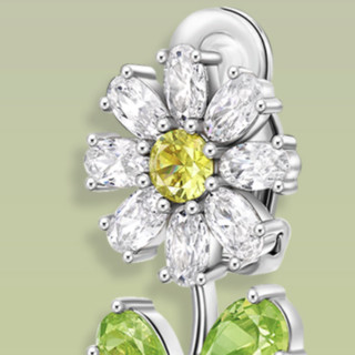 HEFANG Jewelry 何方珠宝 Fruity水果自由系列 HFJ075203 小花花925银耳钉 绿色