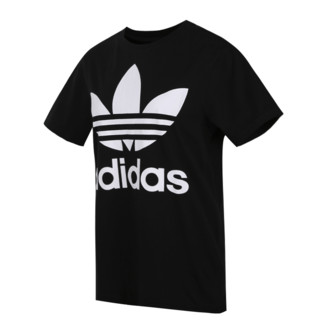 adidas ORIGINALS TREFOIL TEE 大童运动T恤 DV2905 黑色 128